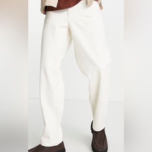 Asos OffWhite Baggy Straight Jeans